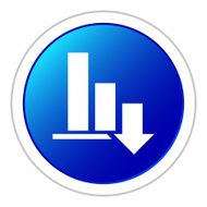 Bar Graph icon on a round button N38
