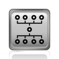 Flowchart icon on a square button N13