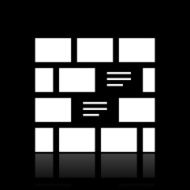 Wall icon on a black background N3