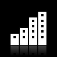 Apartment Building icon on a black background N5