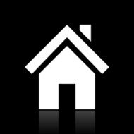 Home icon on a black background