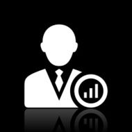 Businessman icon on a black background N9