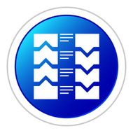 Flowchart icon on a round button N29