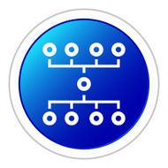 Flowchart icon on a round button N31