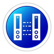 Network Server icon on a round button N10