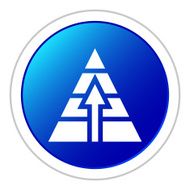 Pyramid icon on a round button N2