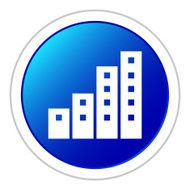 Apartment Building icon on a round button N19