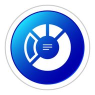 Donut Chart icon on a round button N10