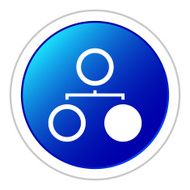 Flowchart icon on a round button N32