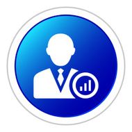 Businessman icon on a round button N39
