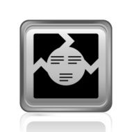 Chevron Chart icon on a square button N9