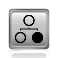 Flowchart icon on a square button N16