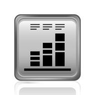 Bar Graph icon on a square button N18