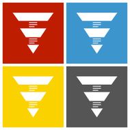 Pyramid icon on square buttons