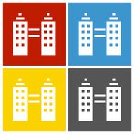 Office Building icon on square buttons N3