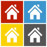 Home icon on square buttons