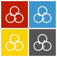 Venn Diagram icon on square buttons