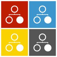 Flowchart icon on square buttons N10