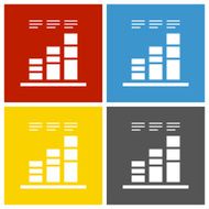 Bar Graph icon on square buttons N10