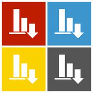 Bar Graph icon on square buttons N11