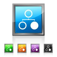 Flowchart icon on square buttons N14