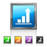 Bar Graph icon on square buttons N14