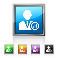 Businessman icon on square buttons N10
