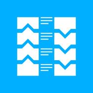 Flowchart icon on a blue background N4
