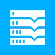 Flowchart icon on a blue background N5