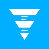 Pyramid icon on a blue background
