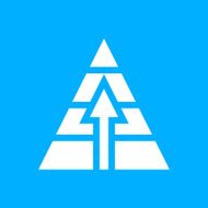 Pyramid icon on a blue background N2