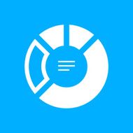 Donut Chart icon on a blue background N2