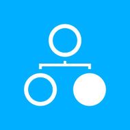 Flowchart icon on a blue background N7