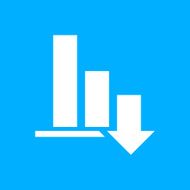 Bar Graph icon on a blue background N6