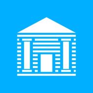 Bank icon on a blue background N3