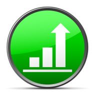 Bar Graph icon on a round button N42