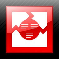 Chevron Chart icon on a square button N11