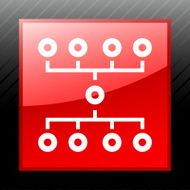 Flowchart icon on a square button N19