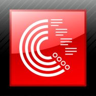 Radial Bar Chart icon on a square button N2