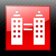 Office Building icon on a square button N6