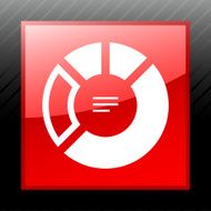 Donut Chart icon on a square button N6