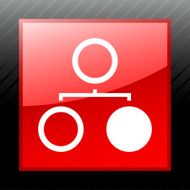 Flowchart icon on a square button N20