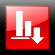 Bar Graph icon on a square button N21