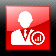 Businessman icon on a square button N18