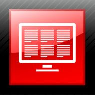 Computer Monitor icon on a square button N6