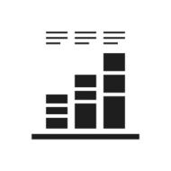 Bar Graph icon on a white background N26