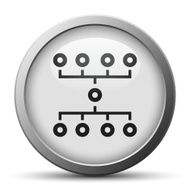 Flowchart icon on a silver button N6