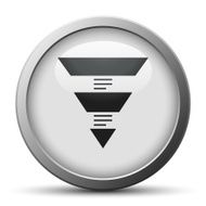 Pyramid icon on a silver button