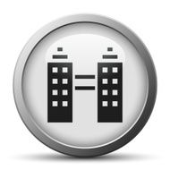 Office Building icon on a silver button N2