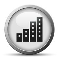 Apartment Building icon on a silver button N3